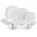 Porcelain Rounded square White Dinner Set